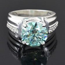 Designer 6.10 Ct Certified Blue Diamond Men's Ring