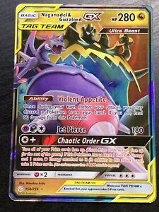 Naganadel &amp; Guzzlord GX Foil/Holographic Pokemon Card 158/236 Cosmic Eclipse
