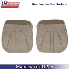 2000-2002 For Ford Expedition Eddie Bauer Leather Front Bottom Covers Parchment