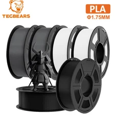 TECBEARS 6KG PLA 3D Printer Filament Bundle 1.75mm Less Stringing Entry Level