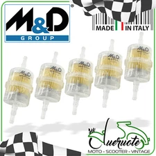 FILTRO BENZINA MOTO KIT 5 FILTRI CARBURANTE UNIVERSALE TUBO SCOOTER AUTO E BARCA