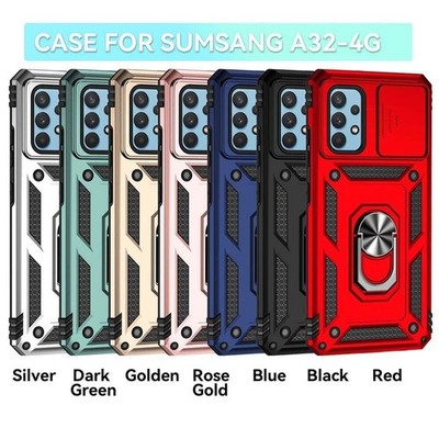 For Samsung Galaxy A36 A35 A34 A33 A32 A26 Push Window Ring Holder Phone Case