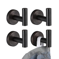 JQK Bathroom Towel Hook Oil Rubbed Bronze, 304 4 Pack, Bronze
