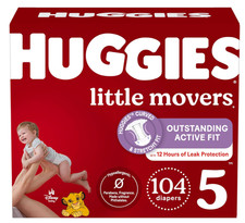 Huggies 104 Pack Little Movers Lion King Unisex Size 5 Disposable Baby Diapers