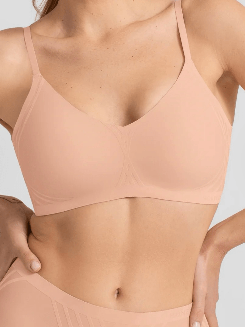 NWT Honeylove Silhouette Wireless Bra Blush Size XL 42 C/D