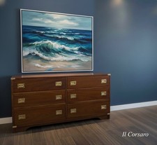 Stile marina mobile cassettiera artigianale in mogano made in italy