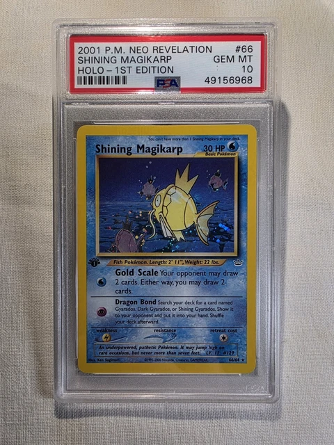 PSA 10 GEM MINT Shining Magikarp Holo Pokémon Neo Revelation 1st Edition 66/64