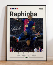 Raphinha Barcelona Poster Unframed 24x36 Football Wall Art Decor