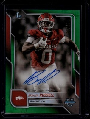 2025 Bowman Chrome University Braylen Russell #BCA-BR Auto Green Refractor /99