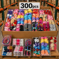 Closeout Wholesale Lot 300 PCS Girl Hair Bows Clips Headband Ties Barrette Bulk