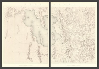 40th Parallel Survey Map 3 Utah Basin Salt Lake Topographical Clarence King 1876