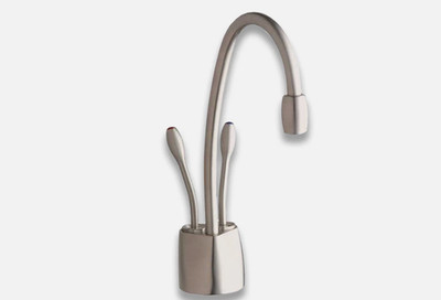 InSinkErator HC1100BS - gebürsteter Doppelhebel-Heiß- und Filterkalthahn - NUR WASSERHAHN