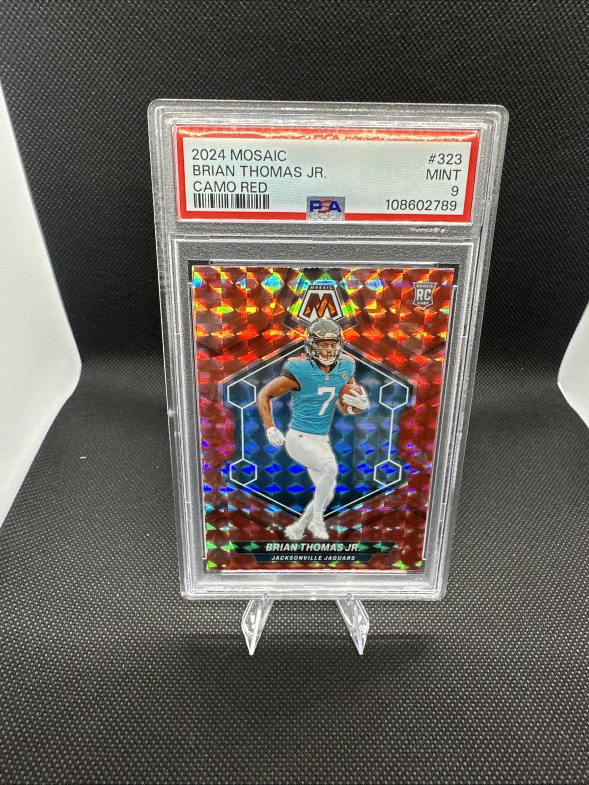 2024 Panini Mosaic - Rookies Brian Thomas Jr. #323 Red Camo Mosaic Prizm (RC)