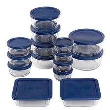 Anchor Hocking Glass Food Storage Containers with Lids, 30 Piece Set
