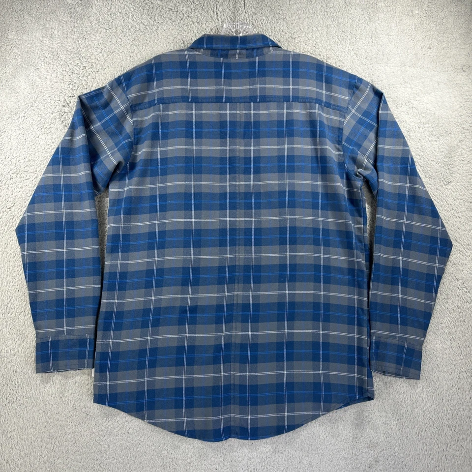 Camisa Salomon Para Hombres Mediana Azul Franela a Cuadros Resistente Leñador Cabincore Camp Foto 3 de 4