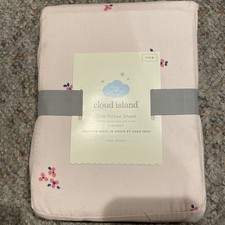 NEW Cloud Island Pink Crib Fitted Sheet 100 Cotton Soft IN BLOOM SMALL FLORAL