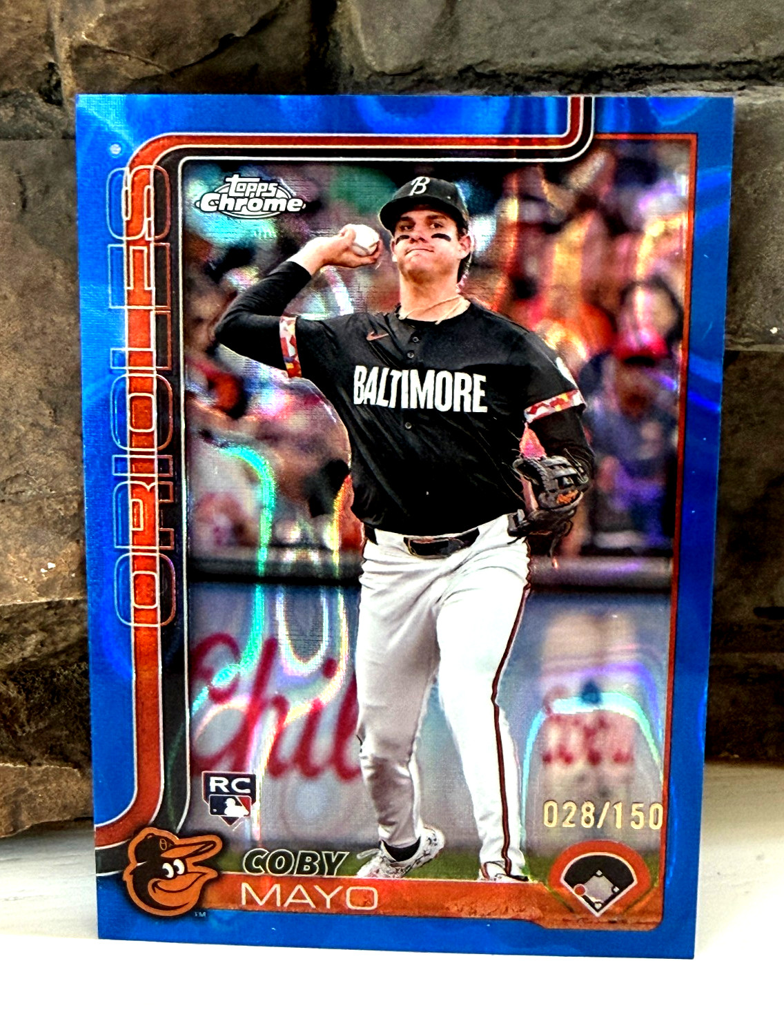 2025 Topps Chrome - Coby Mayo #120 Blue Lava Refractor /150 (RC)