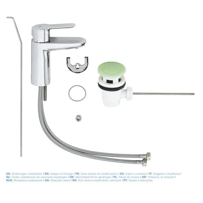 Grohe BauEdge Waschtischarmatur 23328000 mit Ablaufgarnitur, Wasserhahn, Bad - Bild 2 von 4
