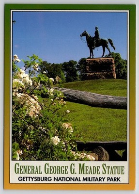 Gettysburg PA Gen George G. Meade Statue Postcard John Hinde Curteich