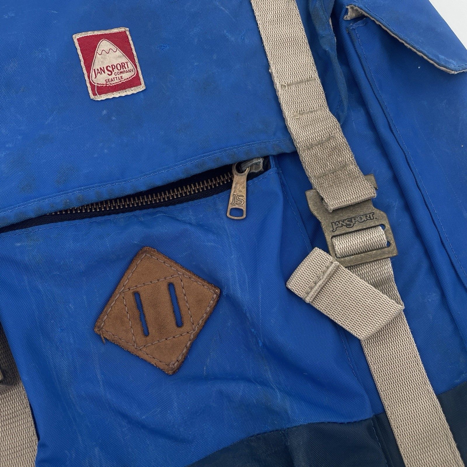Rare Vintage JanSport Skip Yowell Nylon Rucksack Backpack in Blue *flaws* image 3