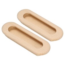 2Pack Wood Recessed Concealed Handle 4.72"x1.57"x0.59" Door Pulls Oval