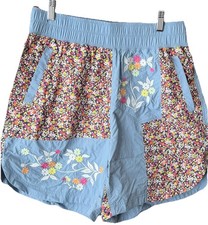 NWOT Free People FP Movement Prime Time Shorts Ditsy Cloudy Blue Combo Sz M