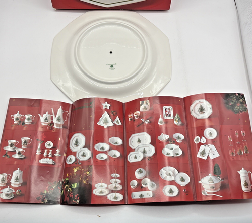 NIKKO CHRISTMASTIME JAPAN 10 3/4" Dinner 8 1/4" Salad 2-Tier Serving Tray Boxed - Picture 12 of 16