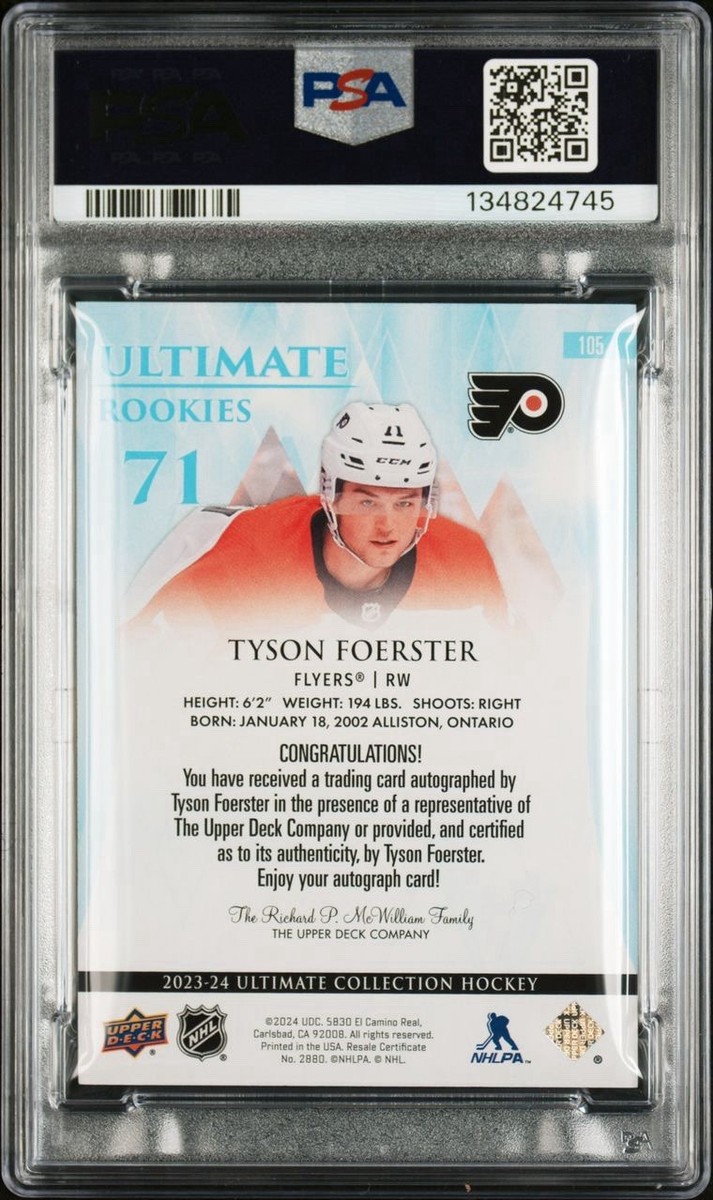 イアン　タイソン　　リトグラフ　サイン付き 2023-24 Upper Deck Ultimate Collection - Ultimate Rookies