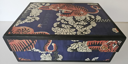 GUCCI EMPTY Tiger Shoe Box 14.5 x 11.5 x 5.25 storage - Picture 2 of 6