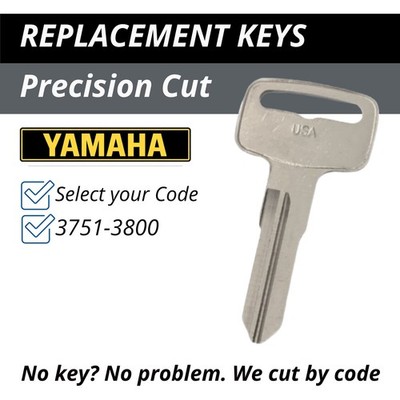 Yamaha Motorcycle Keys XS500 XS650 XS750 XS850 QT50 Key Cut to Code  3751-3800