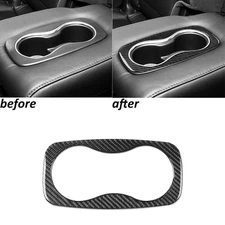 Real Carbon Fiber Interior Rear Water Cup Holder Panel Trim For Acura MDX 14-20