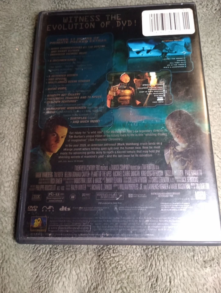 Planet Of The Apes DVD - Includes Special Features W/ Mark Wahlberg  - Image 2 of 4