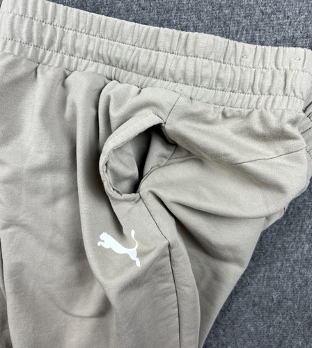 Puma Pants Womens Medium Beige Pink Joggers Logo Athletic Casual Sweatpants - Picture 4 of 10