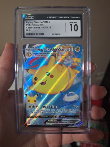 ⚡⚡⚡ CGC 10 Flying Pikachu VMAX 007/025 Celebrations Holo