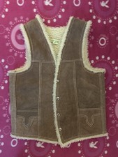 Vintage Real Leather Sheepskin Gillet