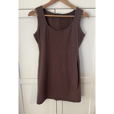 Pretty Little Thing Chocolate Brown Binding Bust Detail Bodycon Dress Sz. 10