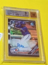 2019 Bowman Chrome Draft Auto Black Refractor /75 Dasan Brown #CDA-DB BGS 9 
