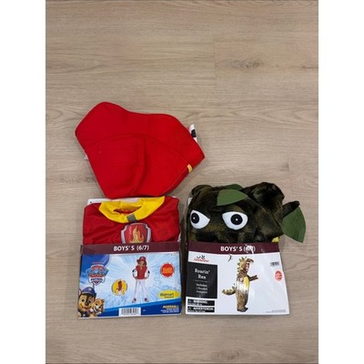 New Bundle Small 6-7 Boys' Red PAW Patrol Marshall Costume and Dinosaur Costume