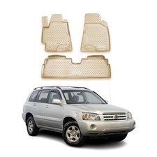 Omac Floor Mats Liner For Toyota Highlander 2001-2007 Beige Tpe All-weather 3pcs