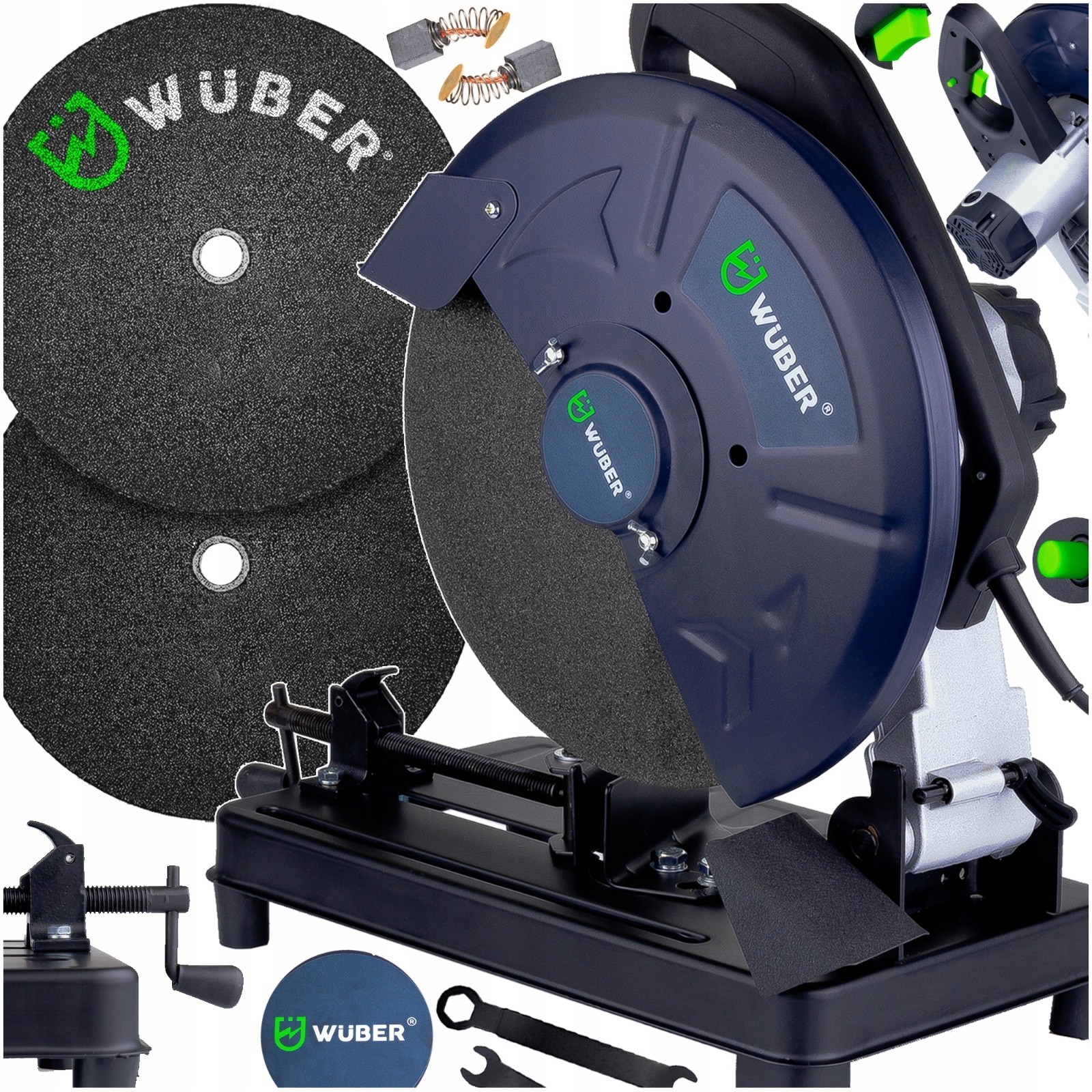 Scie à onglets métal WUBER 2950W avec double disque 350 mm pour tronçonnage précis