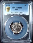 1913 Buffalo Nickel - PCGS MS 66 - Type 2 - Gold Shield