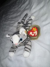 TY Beanie Baby Prance Silver Tabby Cat Collectible Brand New With Tags 1997