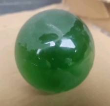   Etched Green World Globe Paperweight Clear And Frosted Glass
