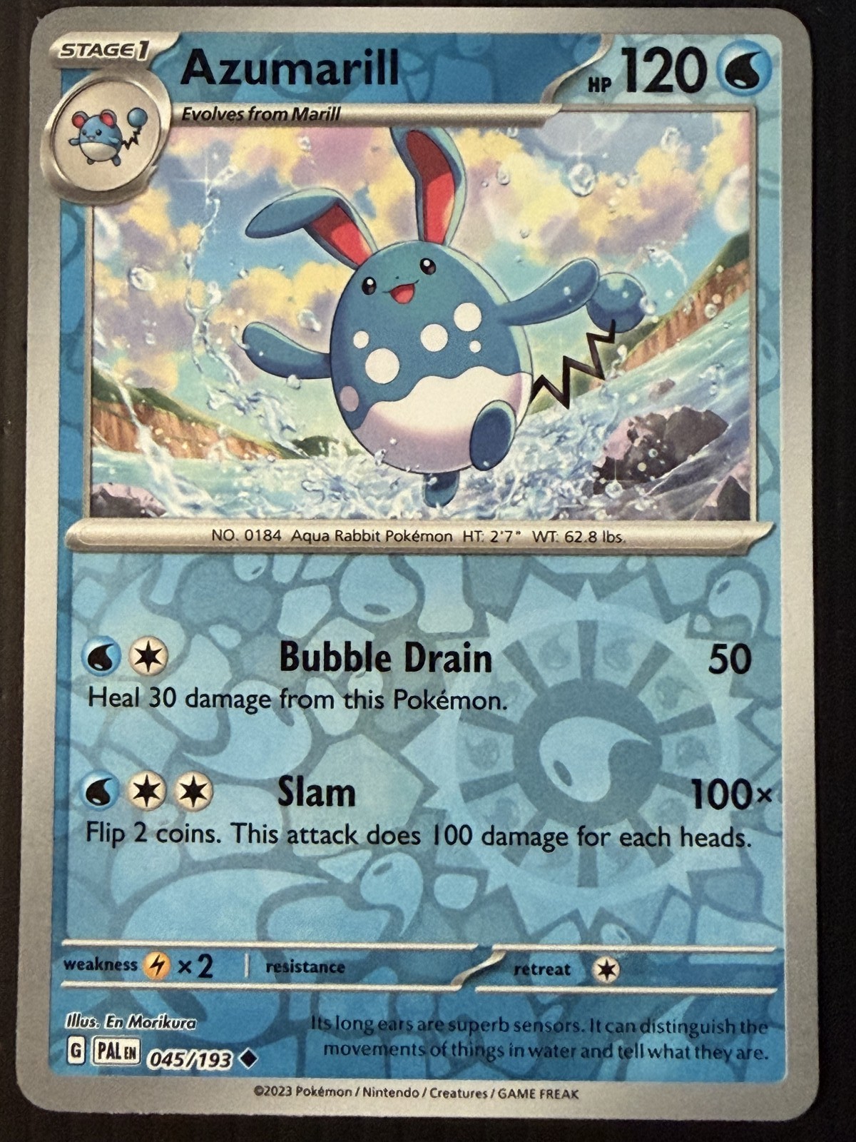 Azumarill 045/193 Uncommon SV02: Paldea Evolved Pokemon Reverse Holo Near Mint