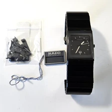 G Stunning Vintage Rado Diastar Wrist Watch Black Ceramic 152.0713.3 Near Mint