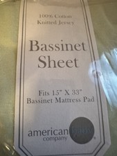 American Baby Company 100 Cotton Knitted Jersey Bassinet Sheet Green 15  x33  