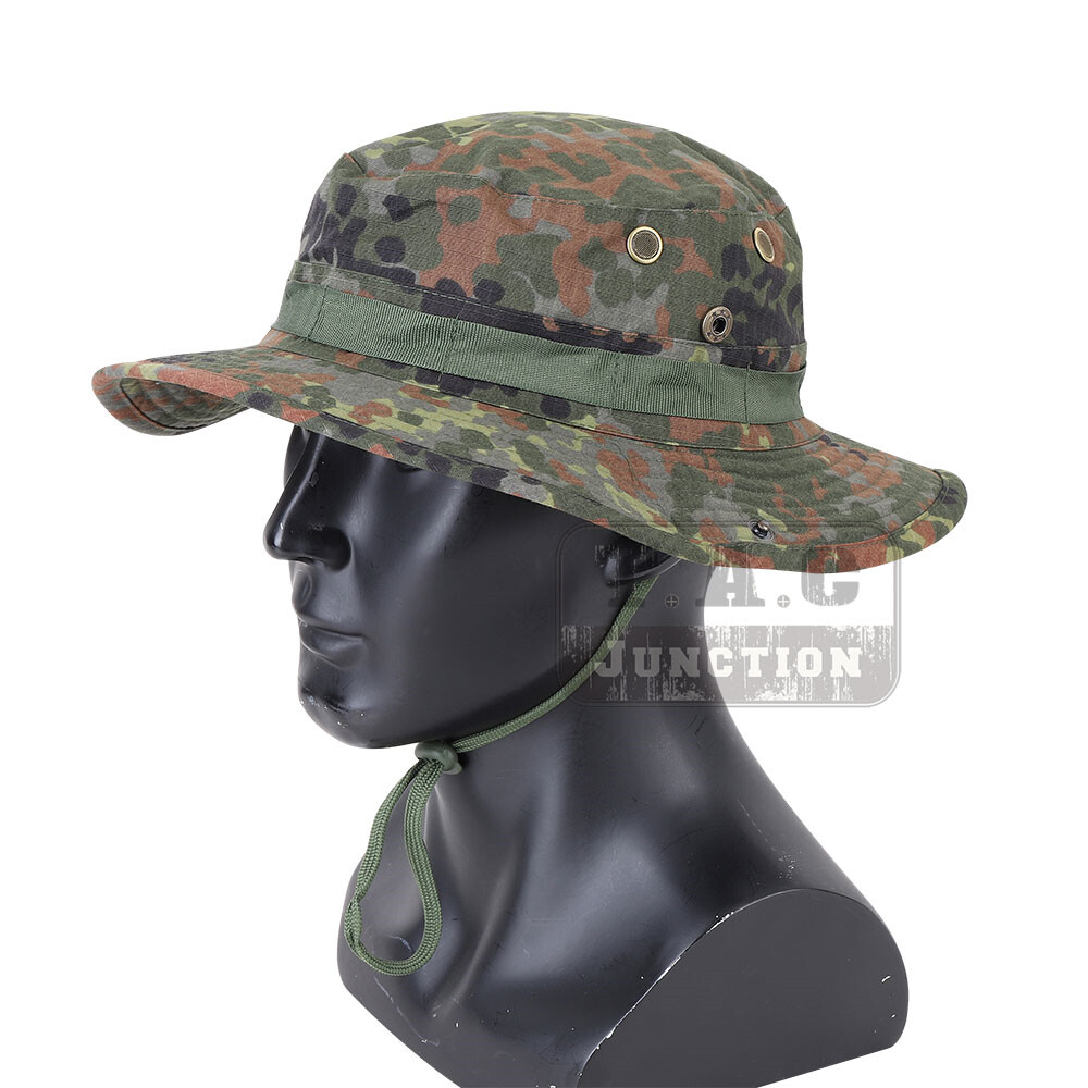 Flecktarn Tactical Ripstop Boonie Hat Outdoor Hunting Camo Sun Cap