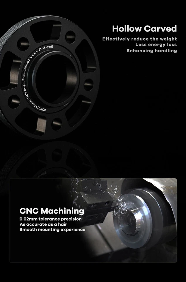 BONOSS 4Pc 20mm 5x120 Car ET Black Wheel Spacers for BMW X5 E70 2007-2013 xDrive — 第 4/4 张图片