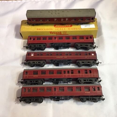 Triang Spur TT Reisezugwagen Set 5 x Waggons T.82 T.83 T.84 ROT
