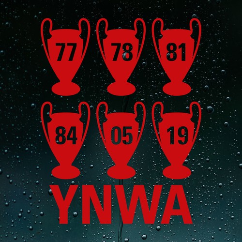 Liverpool 6 Times European Champions League Winners 2019 Vinyl Sticker Decal - 第 1/6 張圖片